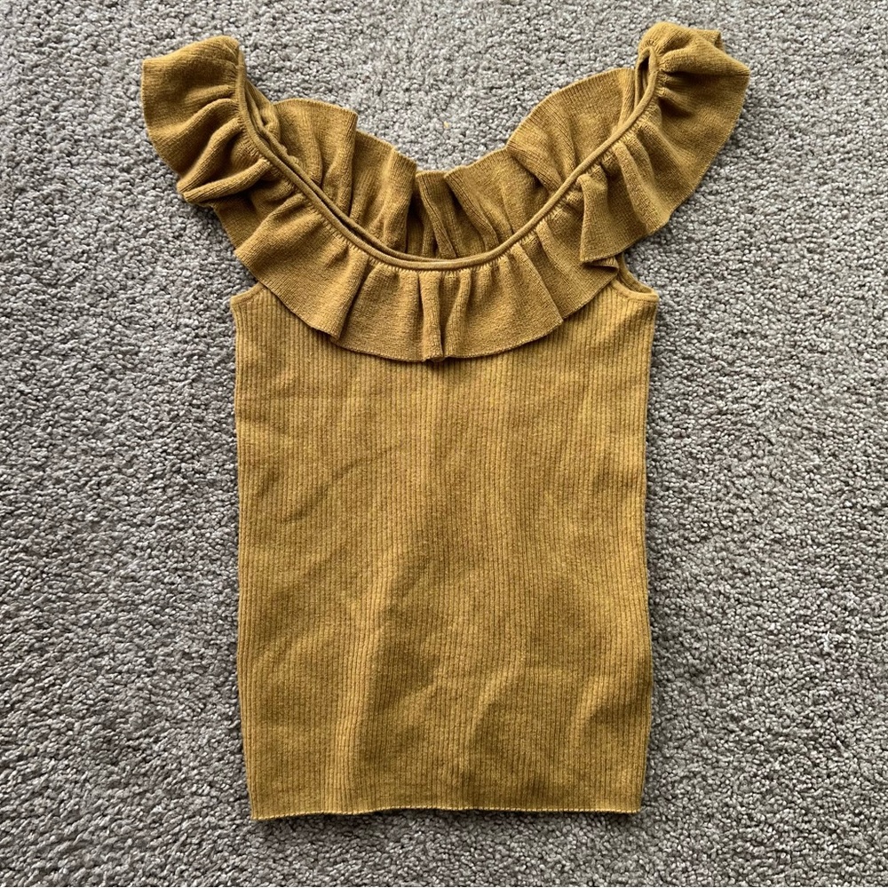 Madewell Ruffle Tank Top Size Small 💛